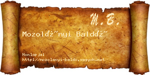 Mozolányi Baldó névjegykártya